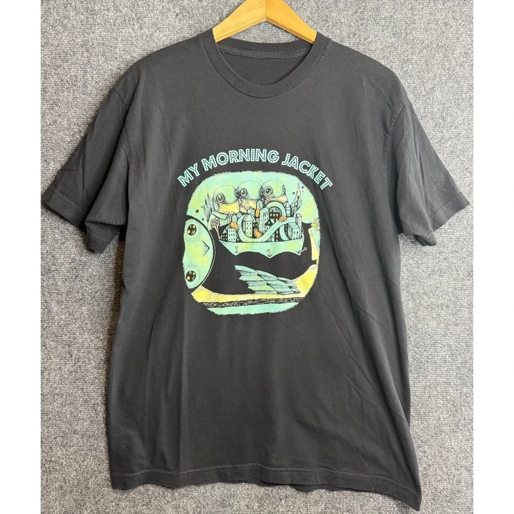 Black Graphic T Shirt My Morning Jacket 'Z' T-Shirt Cotton Full Size L? 21x28.5